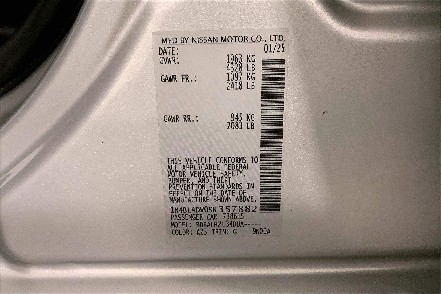 2025 Nissan Altima SV