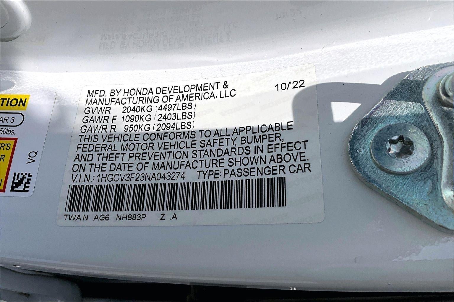 2022 Honda Accord Hybrid Sport