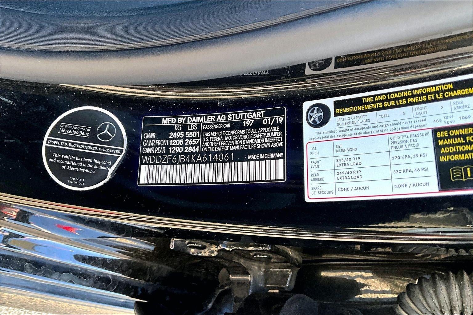 2019 Mercedes-Benz E-Class E 450