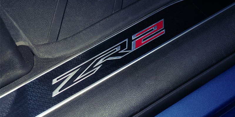 Close-up of ZR2 badging on the Chevrolet Silverado 1500 hood