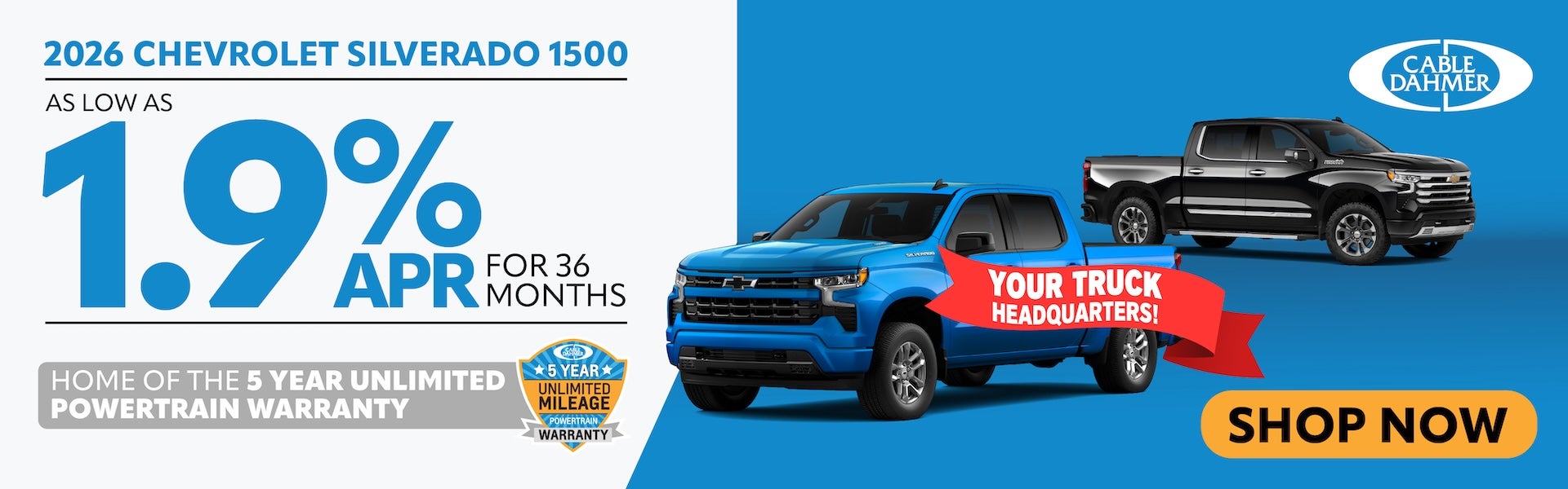 2026 Silverado 1500 1.9% APR for 36 months