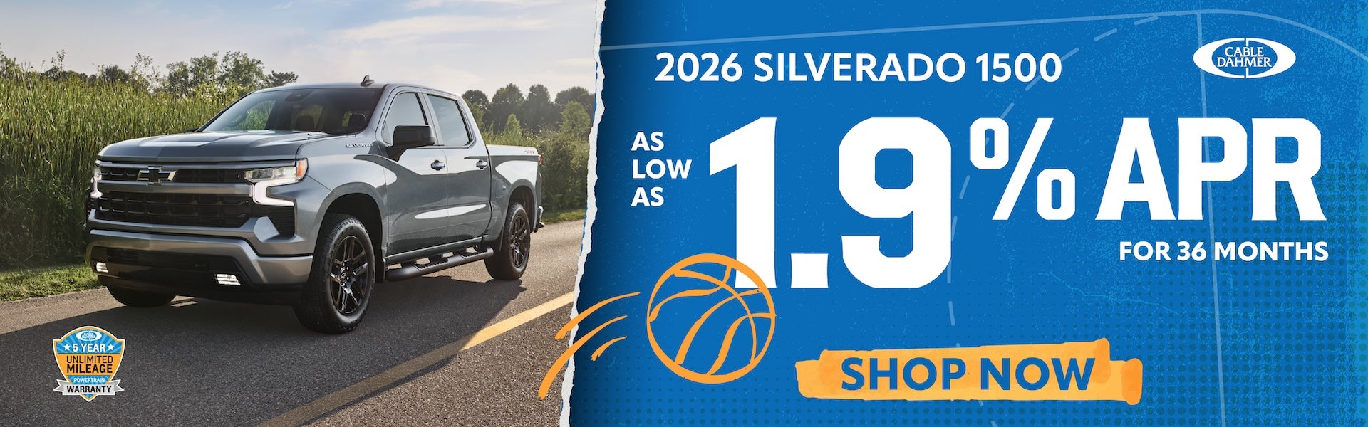 1.9% APR on a New 2026 Chevy Silverado 1500 
