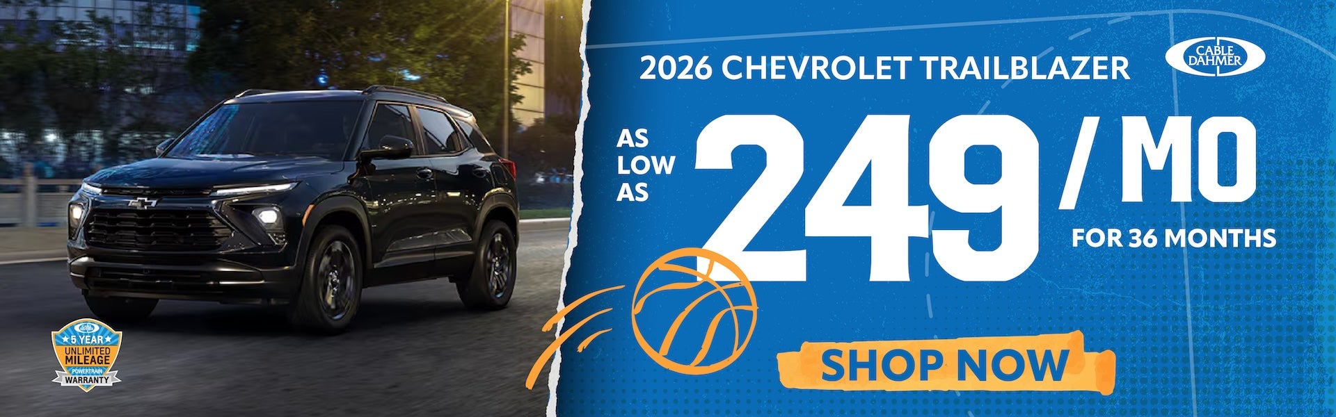 2026 Chevy Trailblazer for $249/mo 