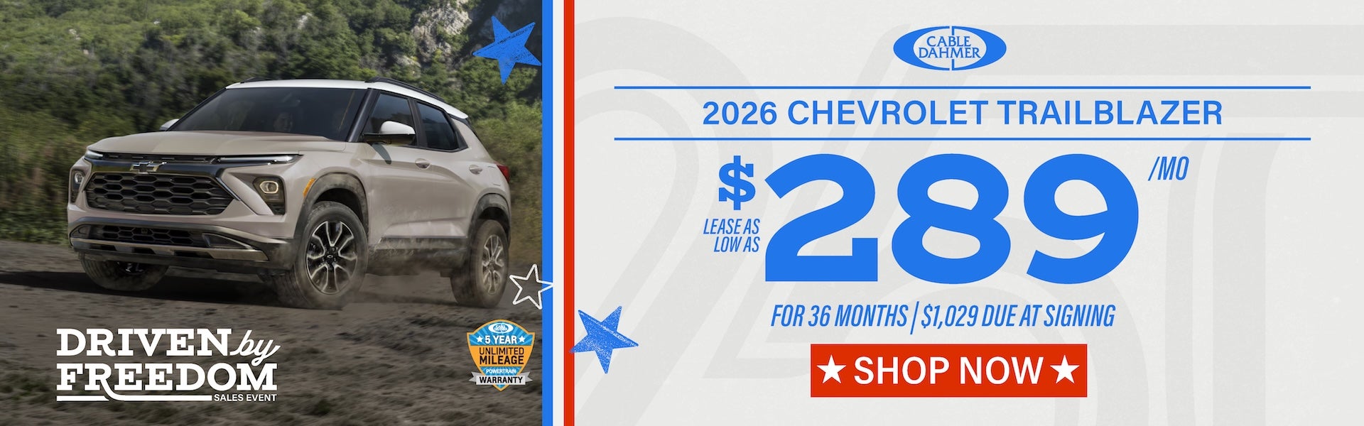 2026 Trailblazer lease for $289 a month