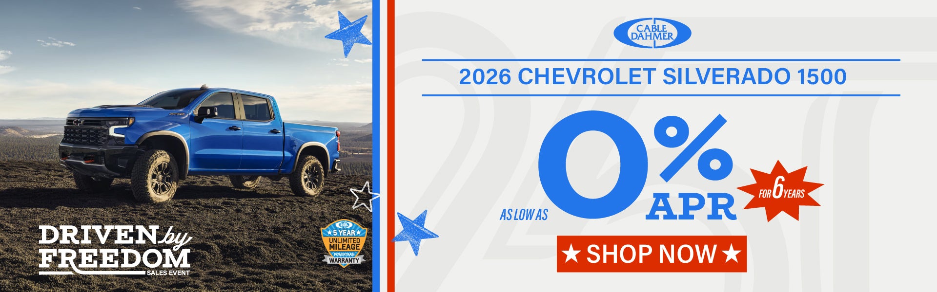 2026 Silverado 1500 as low as 0% APR